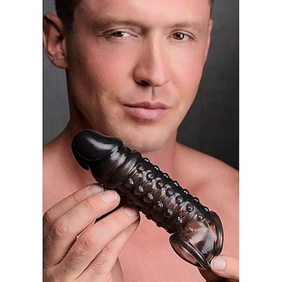 Διάφανο Κάλυμμα Πέους - Penis Enhancer Sleeve Black 18cm Sex Toys 