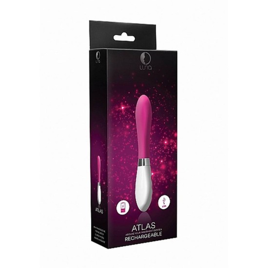 Κλασικός Επαναφορτιζόμενος Δονητής - Atlas Rechargeable Silicone Vibrator Fuchsia Sex Toys 