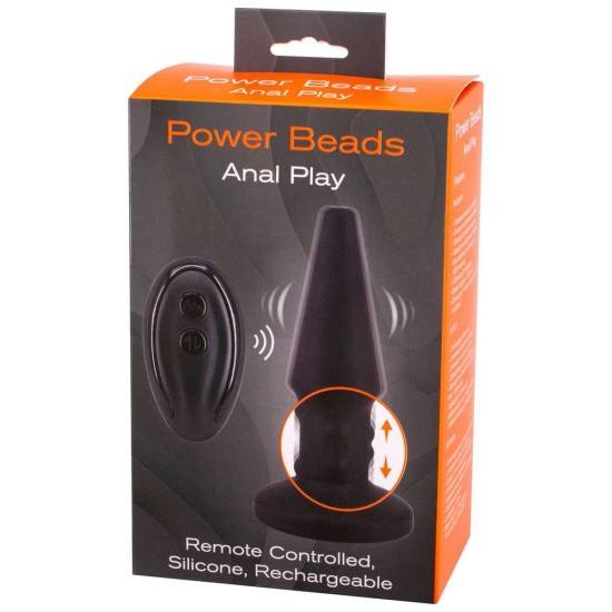 Ασύρματη Σφήνα Με Κινούμενες Μπίλιες - Remote Controlled Silicone Power Beads Plug Sex Toys 