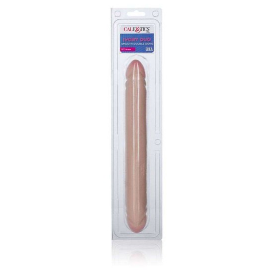 Ivory Duo Smooth Double Dong Beige 30cm Sex Toys