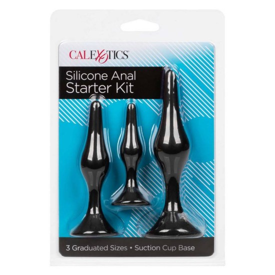 Πρωκτικές Σφήνες Σιλικόνης - Calexotics Silicone Anal Starter Kit Black Sex Toys 