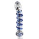 Κυρτό Γυάλινο Ομοίωμα - G Spot Gemstone Curved Glass Dildo Blue/Clear Sex Toys 