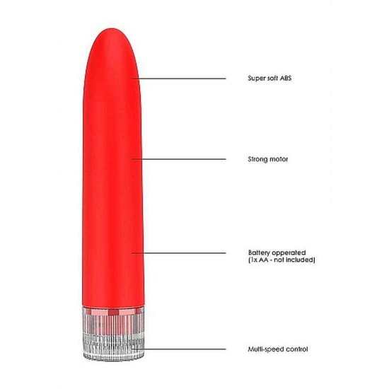 Απαλός Κλασικός Δονητής - Eleni Soft Classic Multispeed Vibrator Red Sex Toys 