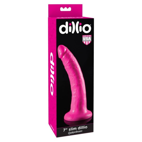 Dillio Slim Curved Dildo Pink 20cm Sex Toys