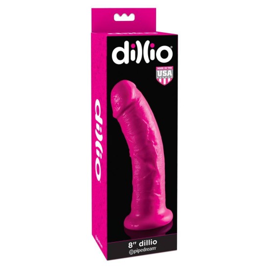 Dillio Thick Curved Dildo Pink 22cm Sex Toys
