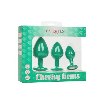 Πρωκτικές Σφήνες Με Κόσμημα - Cheeky Gems Anal Plugs Green
