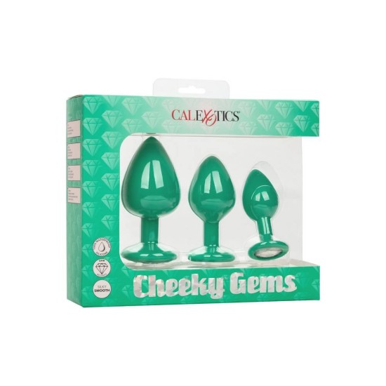 Πρωκτικές Σφήνες Με Κόσμημα - Cheeky Gems Anal Plugs Green Sex Toys 