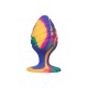 Πολύχρωμη Σφήνα Σιλικόνης - Cheeky Large Swirl Tie Dye Plug Multicolour Sex Toys 