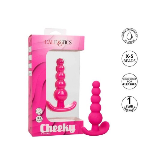 Πρωκτικές Μπίλιες Σιλικόνης - Calexotics Cheeky X5 Silicone Beads Pink Sex Toys 
