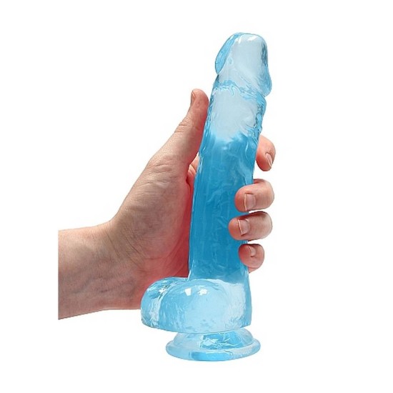 Μαλακό Ρεαλιστικό Πέος - Crystal Clear Realistic Dildo With Balls Blue 20cm Sex Toys 