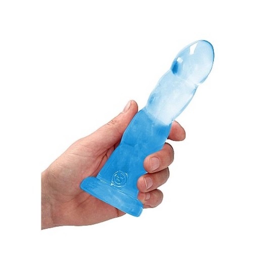 Crystal Clear Non Realistic Dildo Blue 18cm Sex Toys