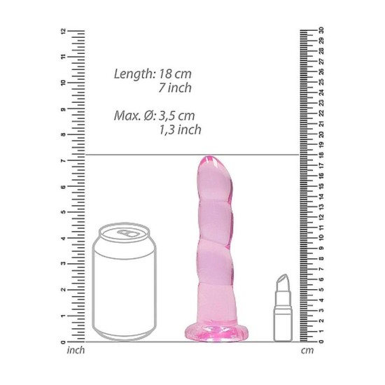 Crystal Clear Non Realistic Dildo Pink 18cm Sex Toys