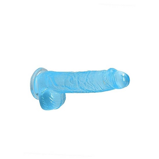 Crystal Clear Realistic Dildo With Balls Blue 15cm Sex Toys