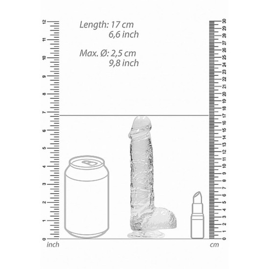 Crystal Clear Realistic Dildo With Balls Clear 15cm Sex Toys