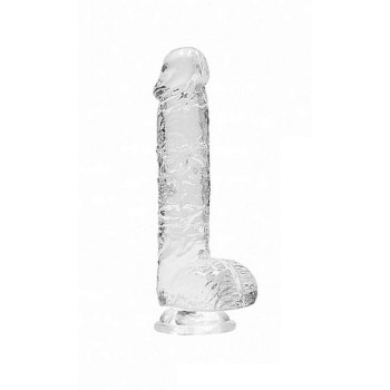 Crystal Clear Realistic Dildo With Balls Clear 15cm