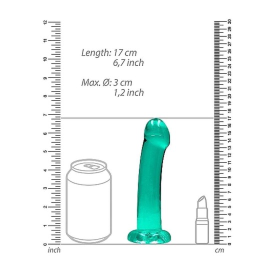 Μη Ρεαλιστικό Ομοίωμα - Crystal Clear Non Realistic Dildo Turquoise 17cm Sex Toys 