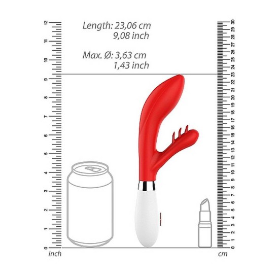 Agave Silicone Rabbit Vibrator Red Sex Toys