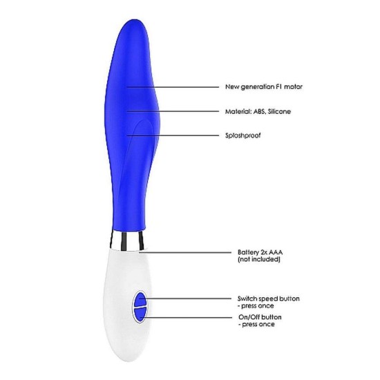Κλασικός Δονητής Σιλικόνης - Athamas Classic Silicone Vibrator Blue Sex Toys 