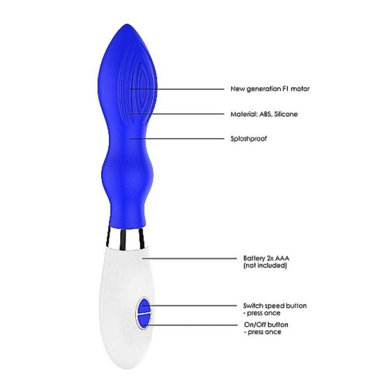 Κλασικός Δονητής Σιλικόνης - Astraea Classic Silicone Vibrator Blue Sex Toys 