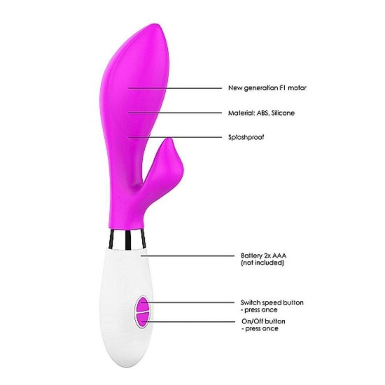 Achelois Silicone Rabbit Vibrator Fuchsia Sex Toys