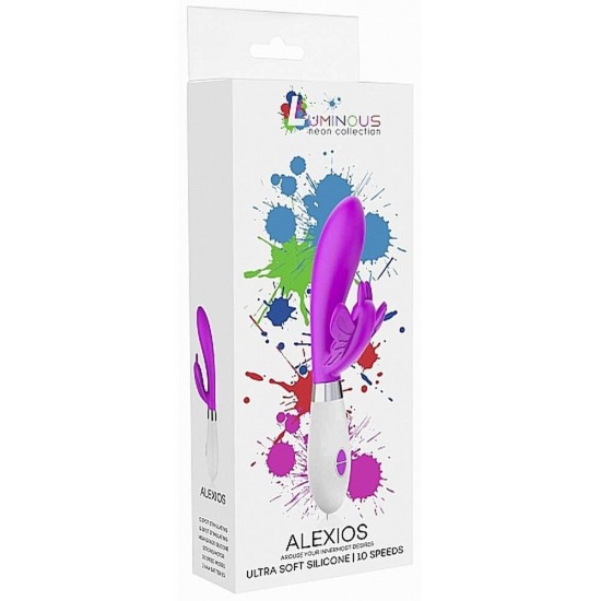 Alexios Rechargeable Rabbit Vibrator Purple Sex Toys