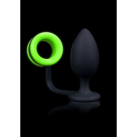 Φωσφοριζέ Δαχτυλίδι Με Σφήνα - Butt Plug With Cock Ring Glow In The Dark Sex Toys 