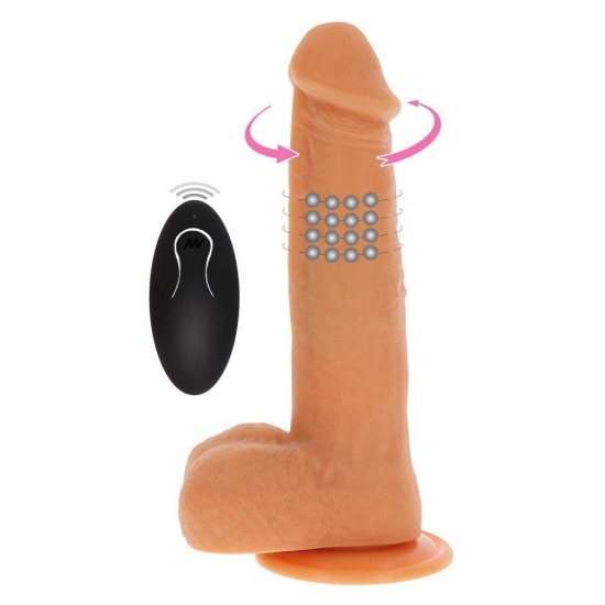 Ασύρματος Ρεαλιστικός Δονητής - Get Real Rotating Beads Vibrating Dildo 21cm Sex Toys 