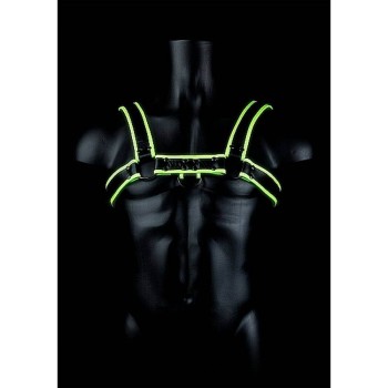 Bulldog Bonded Leather Chest Harness Glow In The Dark