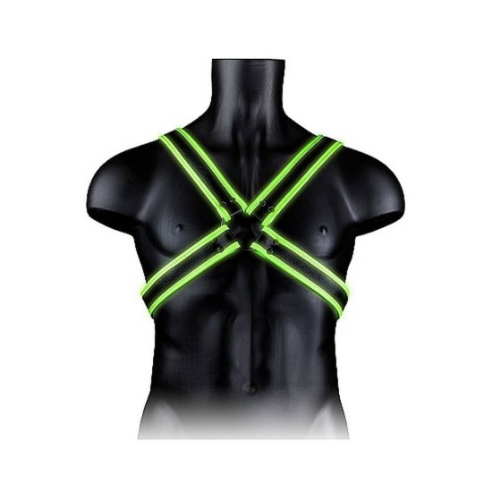 Bonded Leather Cross Harness Glow In The Dark Erotic Lingerie 