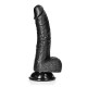 Curved Realistic Dildo With Balls Black 18cm Sex Toys