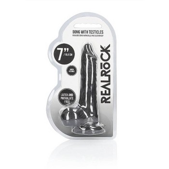 Μαλακό Ρεαλιστικό Πέος - Dong With Testicles Black 18cm