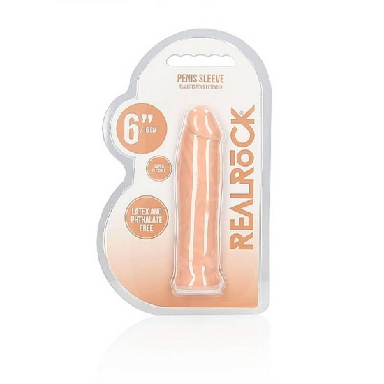 Realrock Realistic Penis Extender Beige 16cm Sex Toys