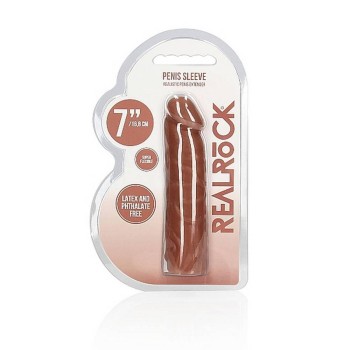 Realrock Realistic Penis Extender Brown 17cm