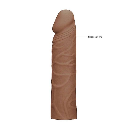 Realrock Realistic Penis Extender Brown 17cm Sex Toys