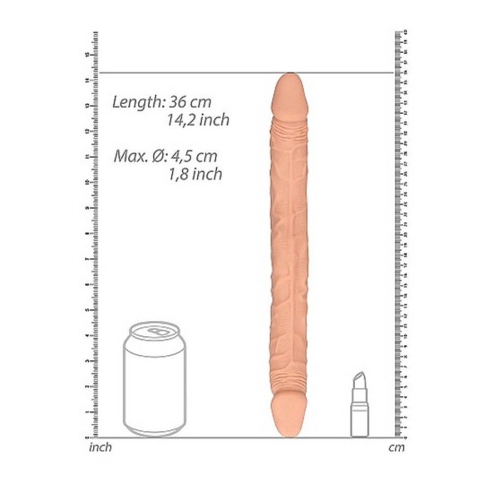 Flexible Realistic Double Ended Dong Beige 36cm Sex Toys