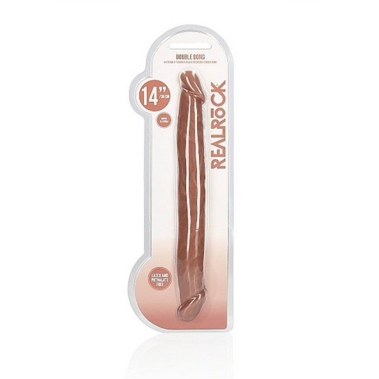 Διπλό Ευλύγιστο Πέος - Flexible Realistic Double Ended Dong Brown 36cm Sex Toys 