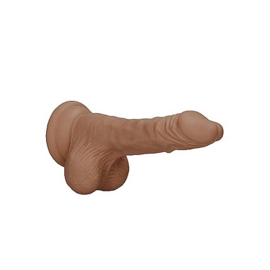 Μαλακό Ρεαλιστικό Πέος - Dong With Testicles Brown 18cm Sex Toys 