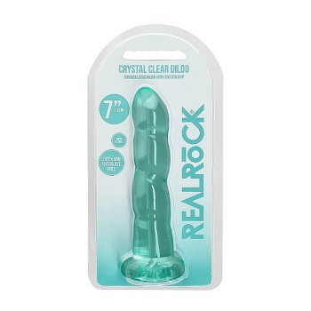 Crystal Clear Non Realistic Dildo Turquoise 18cm