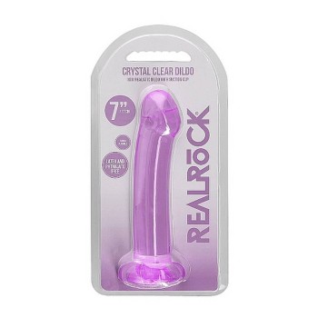 Crystal Clear Non Realistic Dildo Purple 17cm