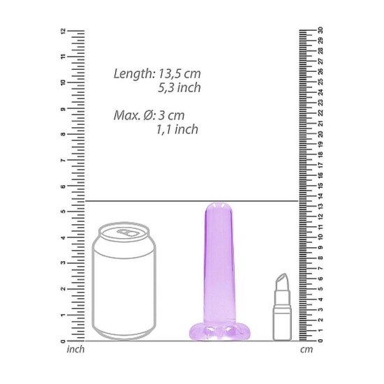 Μη Ρεαλιστικό Ομοίωμα - Crystal Clear Non Realistic Dildo Purple 13cm Sex Toys 