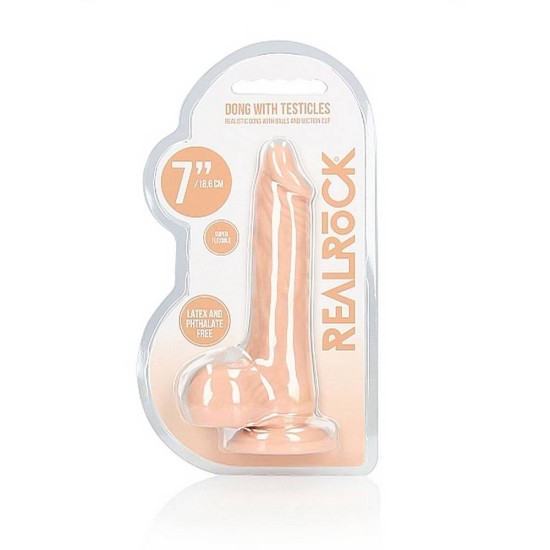 Μαλακό Ρεαλιστικό Πέος - Dong With Testicles Beige 18cm Sex Toys 