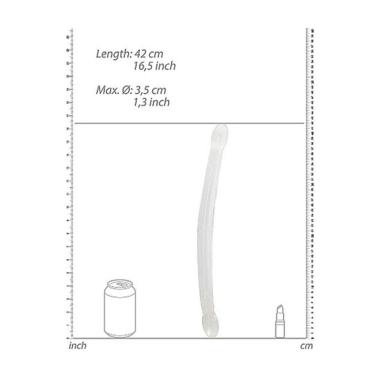 Crystal Clear Non Realistic Double Dildo Clear 42cm Sex Toys