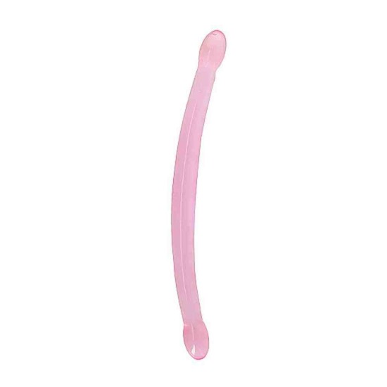 Διπλό Μαλακό Ομοίωμα - Crystal Clear Non Realistic Double Dildo Pink 42cm Sex Toys 