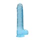 Crystal Clear Realistic Dildo With Balls Blue 22cm Sex Toys