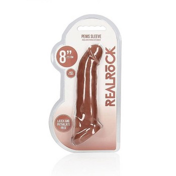Ρεαλιστικό Κάλυμμα Πέους - Realrock Realistic Penis Extender Brown 20cm