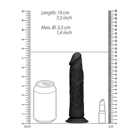 Μαλακό Πέος Χωρίς Όρχεις - Dong Without Testicles Black 20cm Sex Toys 