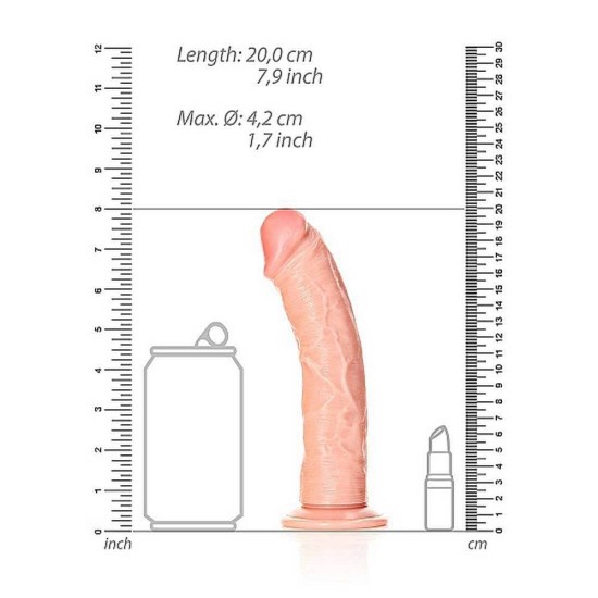 Κυρτό Ρεαλιστικό Πέος - Curved Realistic Dildo With Suction Cup Beige 18cm Sex Toys 