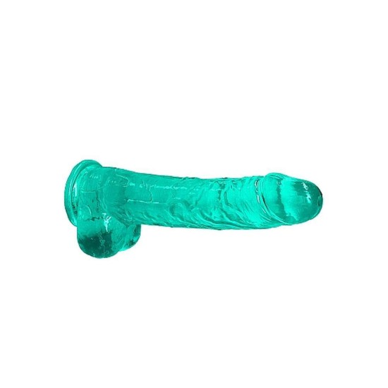 Μαλακό Ρεαλιστικό Πέος - Crystal Clear Realistic Dildo With Balls Turquoise 22cm Sex Toys 