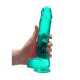 Μαλακό Ρεαλιστικό Πέος - Crystal Clear Realistic Dildo With Balls Turquoise 22cm Sex Toys 