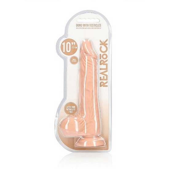Μαλακό Ρεαλιστικό Πέος - Dong With Testicles Beige 27cm Sex Toys 